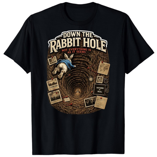 Down shirt nera cospirazioni - t-shirt,